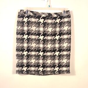 Loft Ann Taylor Black and White tweed Skirt Size Large